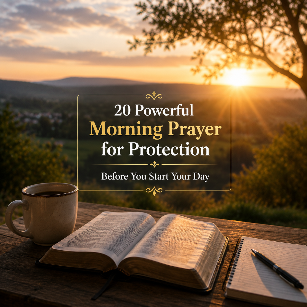 Pray these 20 powerful morning prayers for protection before you start your day and invite God's peace, strength, guidance, and protection into your life.